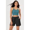 imageODODOS Womens Crop 3Pack Seamless RibKnit Camisole Crop Tank TopsClaretoceansky Blue
