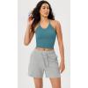 imageODODOS Womens Crop 3Pack Seamless RibKnit Camisole Crop Tank TopsClaretoceansky Blue