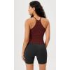 imageODODOS Womens Crop 3Pack Seamless RibKnit Camisole Crop Tank TopsClaretoceansky Blue