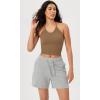 imageODODOS Womens Crop 3Pack Seamless RibKnit Camisole Crop Tank TopsIvorystar Whiteermine