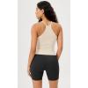 imageODODOS Womens Crop 3Pack Seamless RibKnit Camisole Crop Tank TopsIvorystar Whiteermine