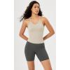 imageODODOS Womens Crop 3Pack Seamless RibKnit Camisole Crop Tank TopsIvorystar Whiteermine