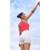 imageODODOS Womens Crop 3Pack Seamless RibKnit Camisole Crop Tank TopsNeon Pinkgreenorange