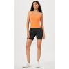 imageODODOS Womens Crop 3Pack Seamless RibKnit Camisole Crop Tank TopsNeon Pinkgreenorange