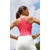 imageODODOS Womens Crop 3Pack Seamless RibKnit Camisole Crop Tank TopsNeon Pinkgreenorange