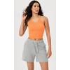 imageODODOS Womens Crop 3Pack Seamless RibKnit Camisole Crop Tank TopsNeon Pinkgreenorange