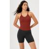 imageODODOS Womens Crop 3Pack Seamless RibKnit Camisole Crop Tank TopsOatmealbarn Redbrunette