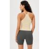imageODODOS Womens Crop 3Pack Seamless RibKnit Camisole Crop Tank TopsOatmealbarn Redbrunette