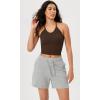 imageODODOS Womens Crop 3Pack Seamless RibKnit Camisole Crop Tank TopsOatmealbarn Redbrunette