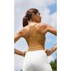 imageODODOS Womens Crop 3Pack Seamless RibKnit Camisole Crop Tank TopsOchreclayoatmeal