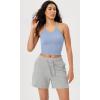 imageODODOS Womens Crop 3Pack Seamless RibKnit Camisole Crop Tank TopsTeacustardserenity