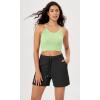 imageODODOS Womens Crop 3Pack Seamless RibKnit Camisole Crop Tank TopsWatermelonemeraldmint