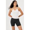 imageODODOS Womens Crop 3Pack Seamless RibKnit Camisole Crop Tank TopsWhite3 Pack