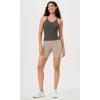 imageODODOS Womens Crop 3Pack Seamless RibKnit Camisole Crop Tank TopsWhitecharcoalmushroom