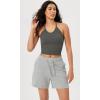imageODODOS Womens Crop 3Pack Seamless RibKnit Camisole Crop Tank TopsWhitecharcoalmushroom