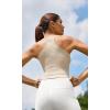 imageODODOS Womens Crop 3Pack Seamless RibKnit Camisole Crop Tank TopsWhitecharcoalmushroom