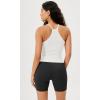 imageODODOS Womens Crop 3Pack Seamless RibKnit Camisole Crop Tank TopsWhitecharcoalmushroom