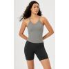 imageODODOS Womens Crop 3Pack Seamless RibKnit Camisole Crop Tank TopsWhitegrayblack