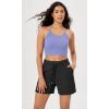 imageODODOS Womens Crop 3Pack Seamless RibKnit Camisole Crop Tank TopsWhitepurpleyellow