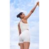 imageODODOS Womens Crop 3Pack Seamless RibKnit Camisole Crop Tank TopsWhitepurpleyellow