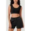 imageODODOS 2Pack Crop Tank Tops for Women Seamless Ribbed Scoop Neck Low Back Sleeveless TopsBlackwhite