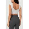 imageODODOS 2Pack Crop Tank Tops for Women Seamless Ribbed Scoop Neck Low Back Sleeveless TopsBlackwhite