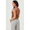 imageODODOS 2Pack Seamless Henley Crop for Women Open Back Ribbed Tank Buttonup Cropped TopBlackclay