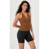 imageODODOS 2Pack Seamless Henley Crop for Women Open Back Ribbed Tank Buttonup Cropped TopBlackclay