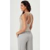 imageODODOS 2Pack Seamless Henley Crop for Women Open Back Ribbed Tank Buttonup Cropped TopBlackmushroom