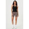 imageODODOS 2Pack Seamless Henley Crop for Women Open Back Ribbed Tank Buttonup Cropped TopBlackmushroom