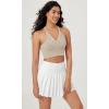imageODODOS 2Pack Seamless Henley Crop for Women Open Back Ribbed Tank Buttonup Cropped TopBlackmushroom