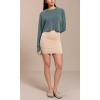 imageODODOS Seamless Mini Skirt for Women Ribbed High Waisted Bodycon Basic Pencil SkirtsBeigecoralteal