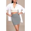 imageODODOS Seamless Mini Skirt for Women Ribbed High Waisted Bodycon Basic Pencil SkirtsGray