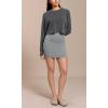 imageODODOS Seamless Mini Skirt for Women Ribbed High Waisted Bodycon Basic Pencil SkirtsGray