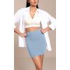 imageODODOS Seamless Mini Skirt for Women Ribbed High Waisted Bodycon Basic Pencil SkirtsIceberg