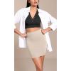 imageODODOS Seamless Mini Skirt for Women Ribbed High Waisted Bodycon Basic Pencil SkirtsMushroom