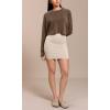 imageODODOS Seamless Mini Skirt for Women Ribbed High Waisted Bodycon Basic Pencil SkirtsMushroomtaupecharcoal
