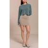 imageODODOS Seamless Mini Skirt for Women Ribbed High Waisted Bodycon Basic Pencil SkirtsTaupe