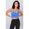 imageODODOS Seamless Sports Bra for Women Ribbed Camisoles Non Padding Yoga Bra Crop Tank TopsBlacknavyblue