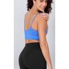imageODODOS Seamless Sports Bra for Women Ribbed Camisoles Non Padding Yoga Bra Crop Tank TopsBlacknavyblue