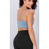 imageODODOS Seamless Sports Bra for Women Ribbed Camisoles Non Padding Yoga Bra Crop Tank TopsIceberg