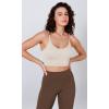 imageODODOS Seamless Sports Bra for Women Ribbed Camisoles Non Padding Yoga Bra Crop Tank TopsIvory