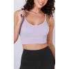 imageODODOS Seamless Sports Bra for Women Ribbed Camisoles Non Padding Yoga Bra Crop Tank TopsLilacgreen Milieuclay