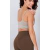 imageODODOS Seamless Sports Bra for Women Ribbed Camisoles Non Padding Yoga Bra Crop Tank TopsMushroomtaupecharcoal
