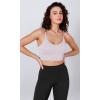 imageODODOS Seamless Sports Bra for Women Ribbed Camisoles Non Padding Yoga Bra Crop Tank TopsPink Lacevioleticeberg