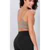 imageODODOS Seamless Sports Bra for Women Ribbed Camisoles Non Padding Yoga Bra Crop Tank TopsTaupe