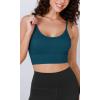 imageODODOS Seamless Sports Bra for Women Ribbed Camisoles Non Padding Yoga Bra Crop Tank TopsTeal