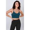 imageODODOS Seamless Sports Bra for Women Ribbed Camisoles Non Padding Yoga Bra Crop Tank TopsTeal