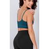 imageODODOS Seamless Sports Bra for Women Ribbed Camisoles Non Padding Yoga Bra Crop Tank TopsTeal