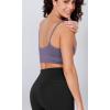 imageODODOS Seamless Sports Bra for Women Ribbed Camisoles Non Padding Yoga Bra Crop Tank TopsViolet